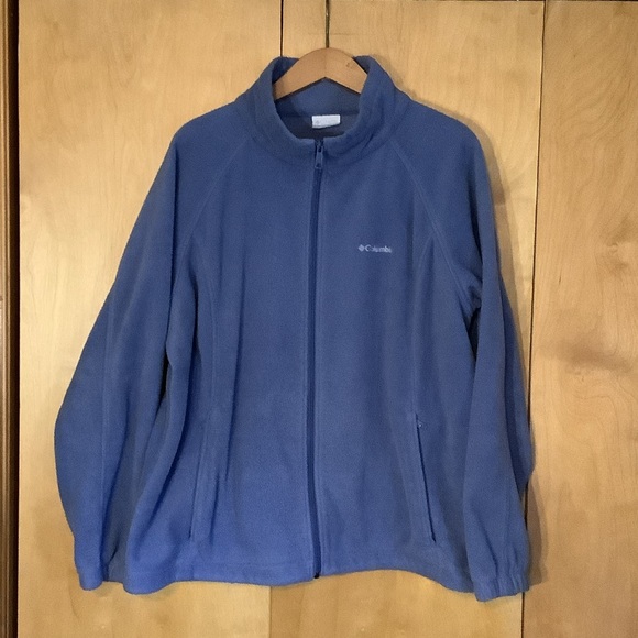 Columbia Jackets & Blazers - Columbia dusty blue fleece full zip jacket, size 2X
